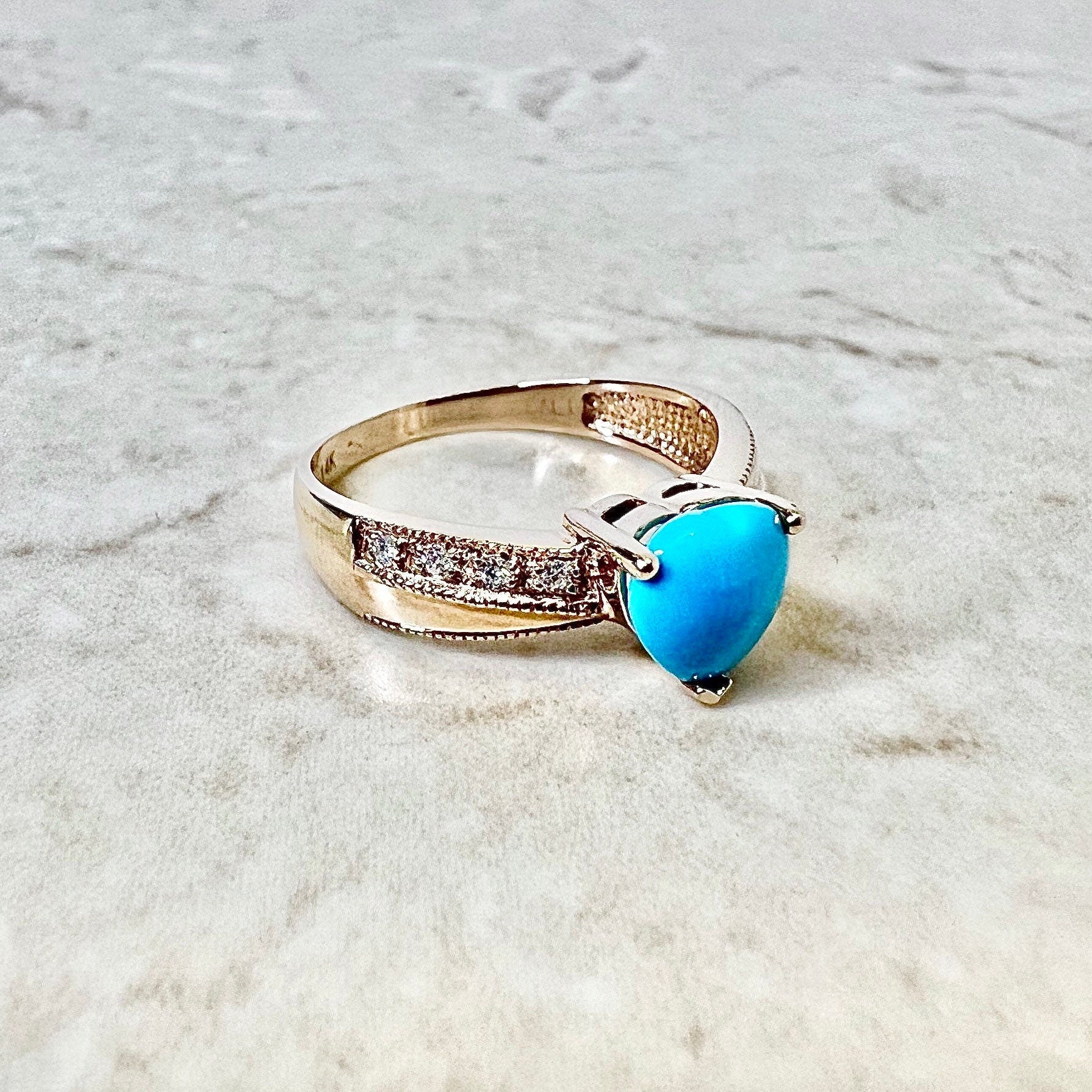 Rose gold turquoise on sale ring