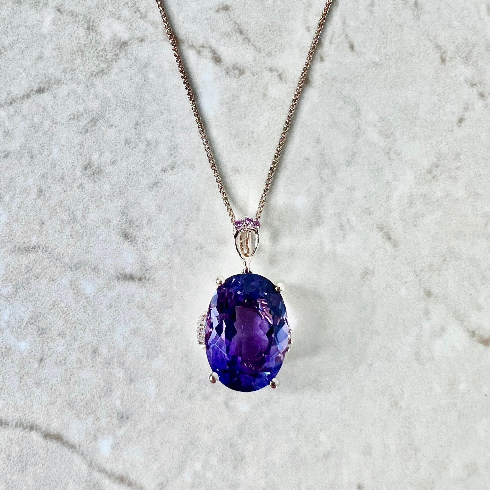 Amethyst and deals sapphire necklace