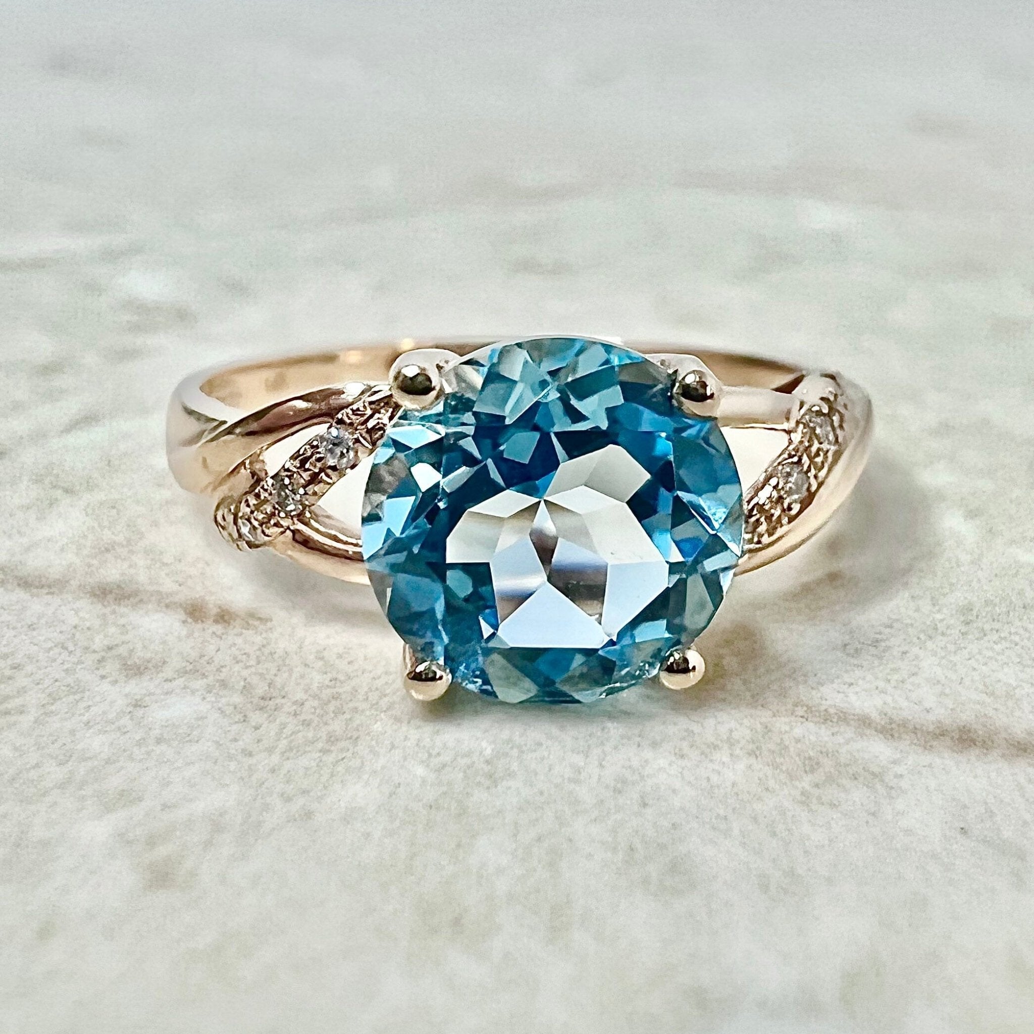 Blue topaz sale rose gold