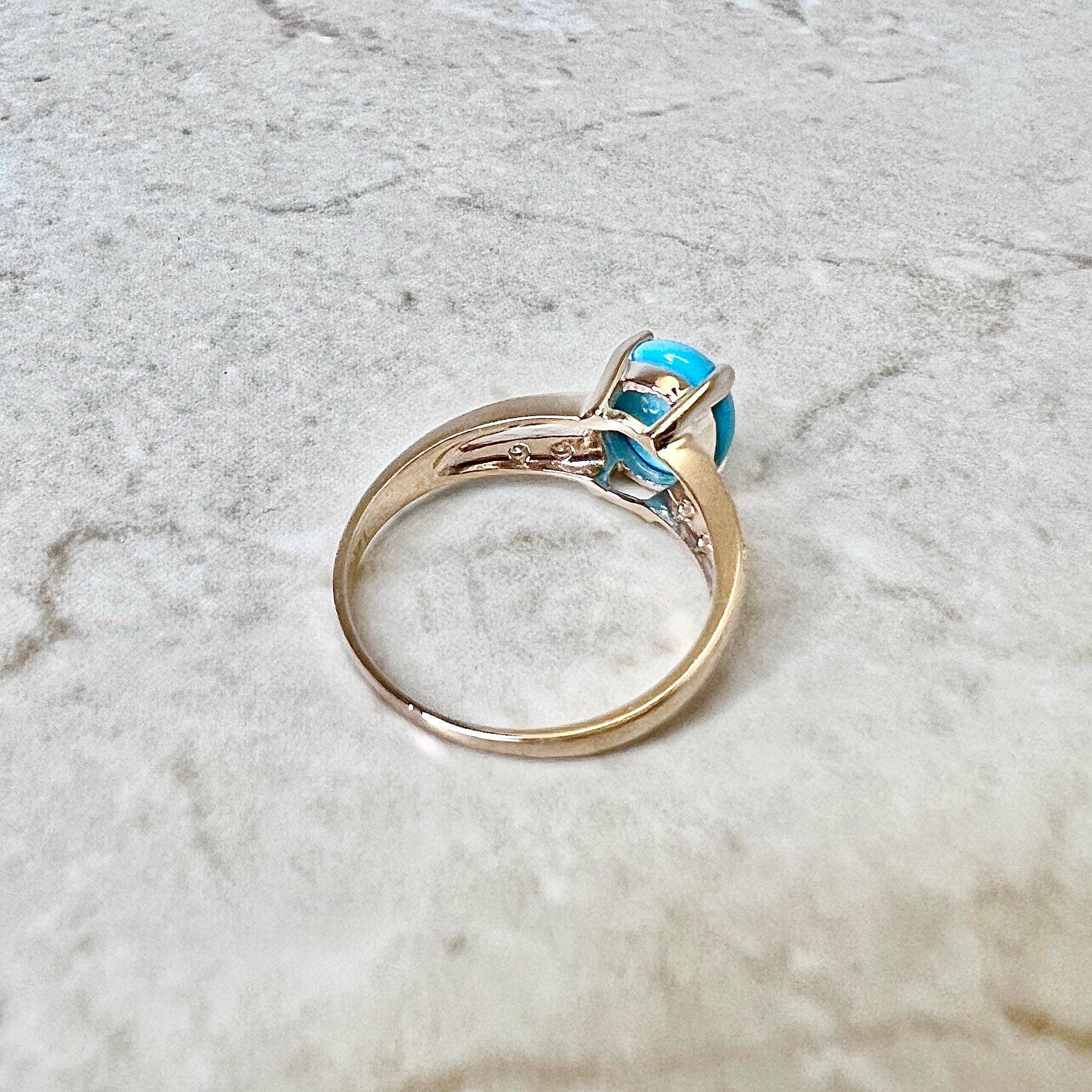 Rose gold turquoise sale engagement ring