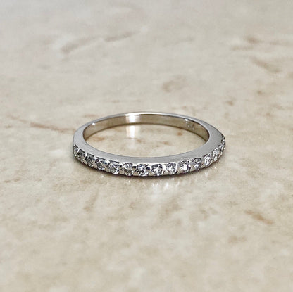 14K Half Eternity Diamond Band Ring 0.32 CTTW - White Gold Eternity Ring - Anniversary Ring - Wedding Ring - Best Gift For Her - Size 7.5 US