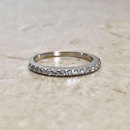 14K Half Eternity Diamond Band Ring 0.32 CTTW - White Gold Eternity Ring - Anniversary Ring - Wedding Ring - Best Gift For Her - Size 7.5 US