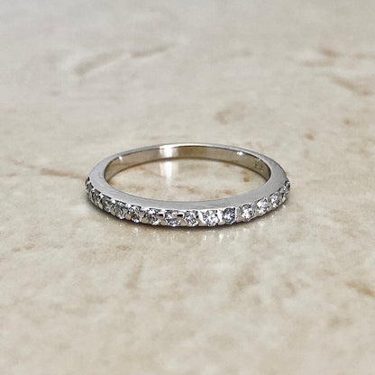 14 Karat White Gold 0.32 Carat Diamond Half Eternity Band Ring - WeilJewelry