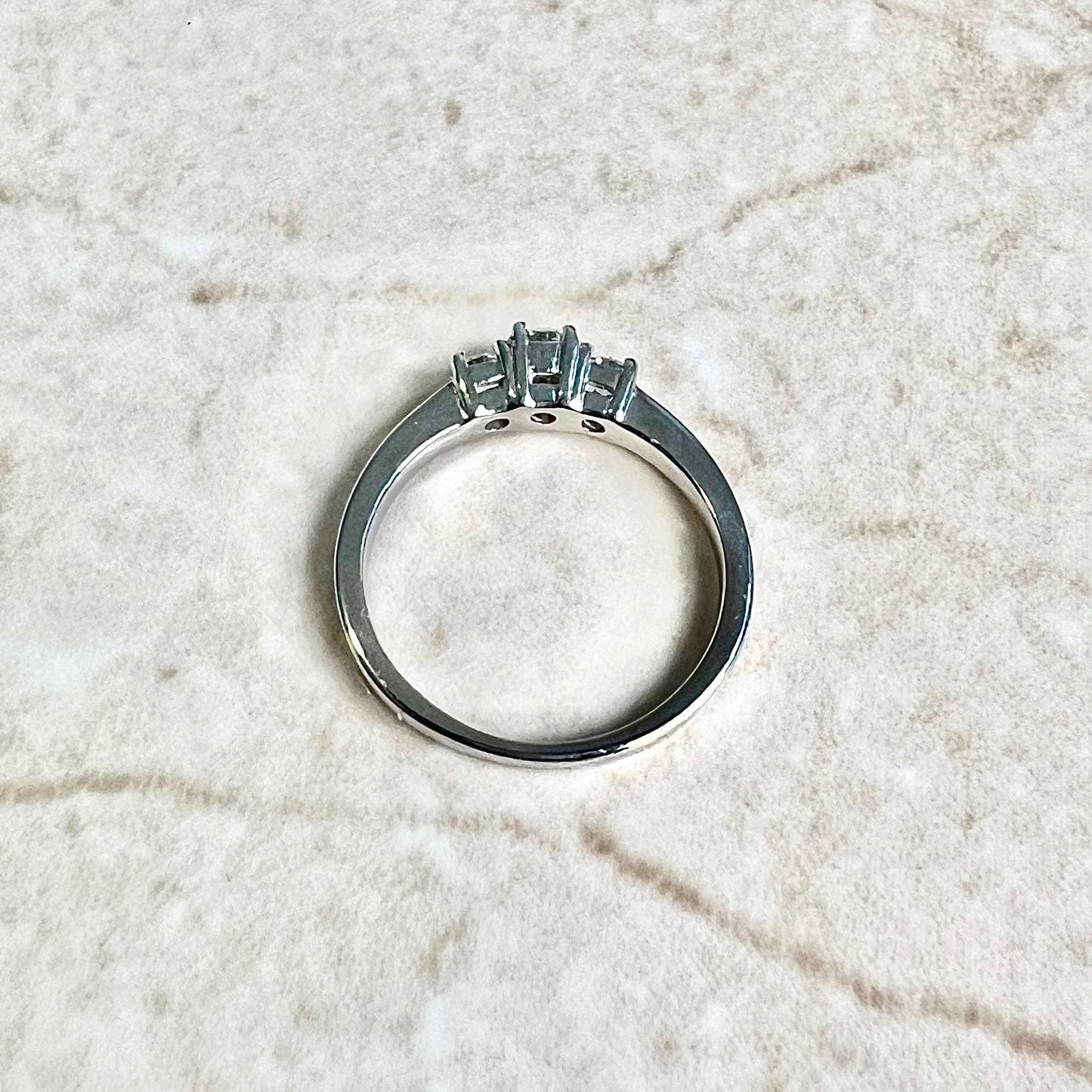 14K 3 Stone Diamond Ring - White Gold Three Stone Engagement Ring - Three Stone Ring - Anniversary Ring - Promise Ring - Best Gifts For Her