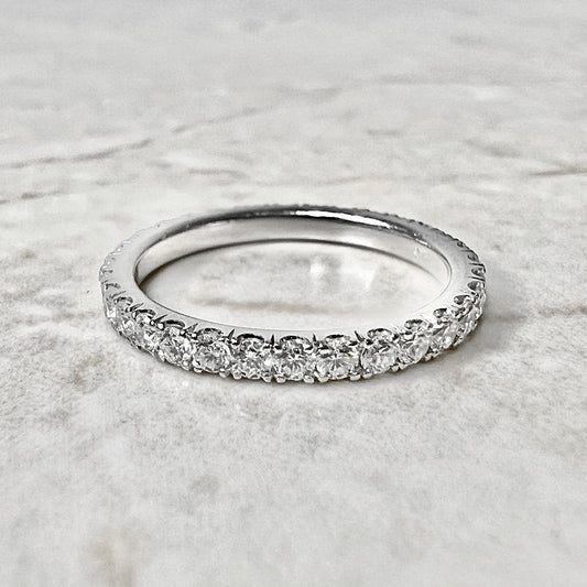 14 Karat White Gold 0.65 Carat Diamond Eternity Band Ring - WeilJewelry