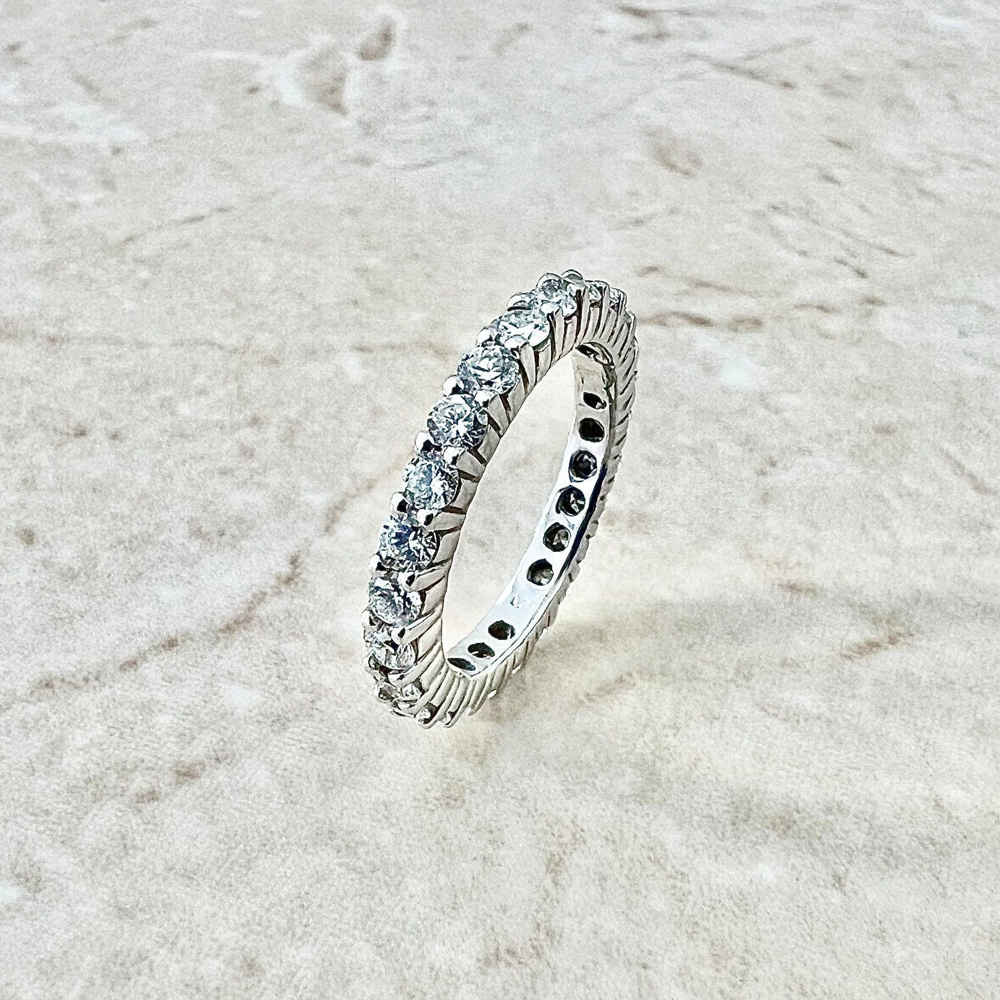 14K White Gold Diamond Eternity Band Ring 1.50 CTTW Eternity Ring - White Gold Diamond Ring - White Gold Diamond Band -Diamond Wedding Band