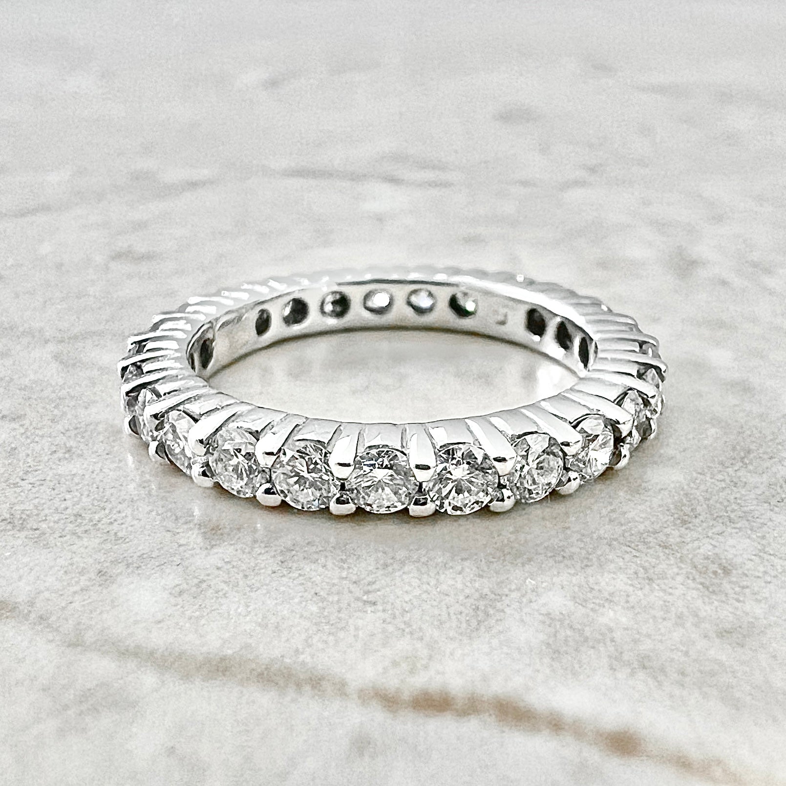 14 Karat White Gold 1.50 Carat Diamond Eternity Band Ring - WeilJewelry