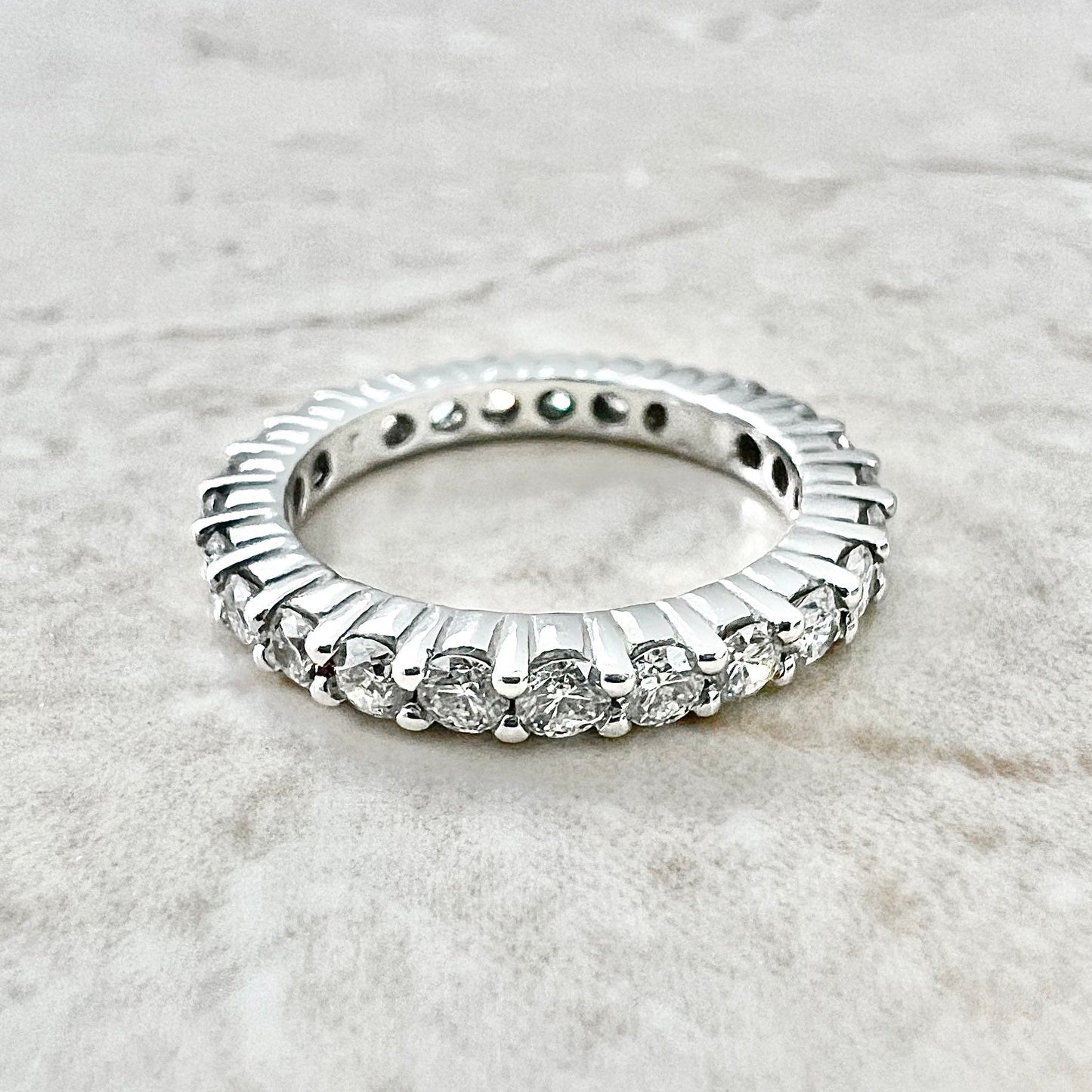 14K White Gold Diamond Eternity Band Ring 1.50 CTTW Eternity Ring - White Gold Diamond Ring - White Gold Diamond Band -Diamond Wedding Band