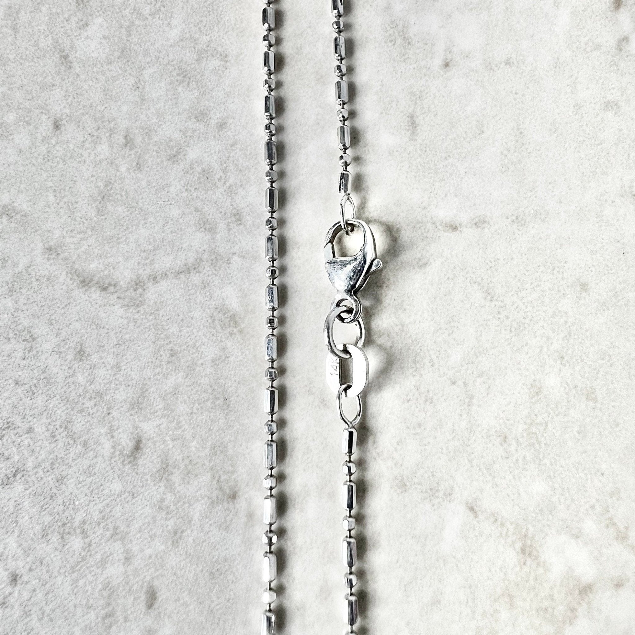 14 inch white gold chain outlet necklace