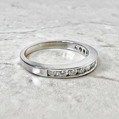 14 Karat White Gold Channel - Set 0.40 Carat Diamond Half Eternity Band Ring - WeilJewelry