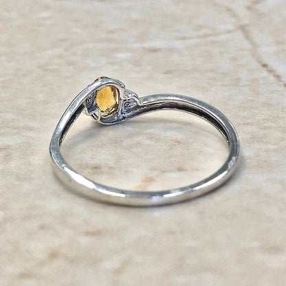 14 Karat White Gold Citrine & Diamond Ring - WeilJewelry