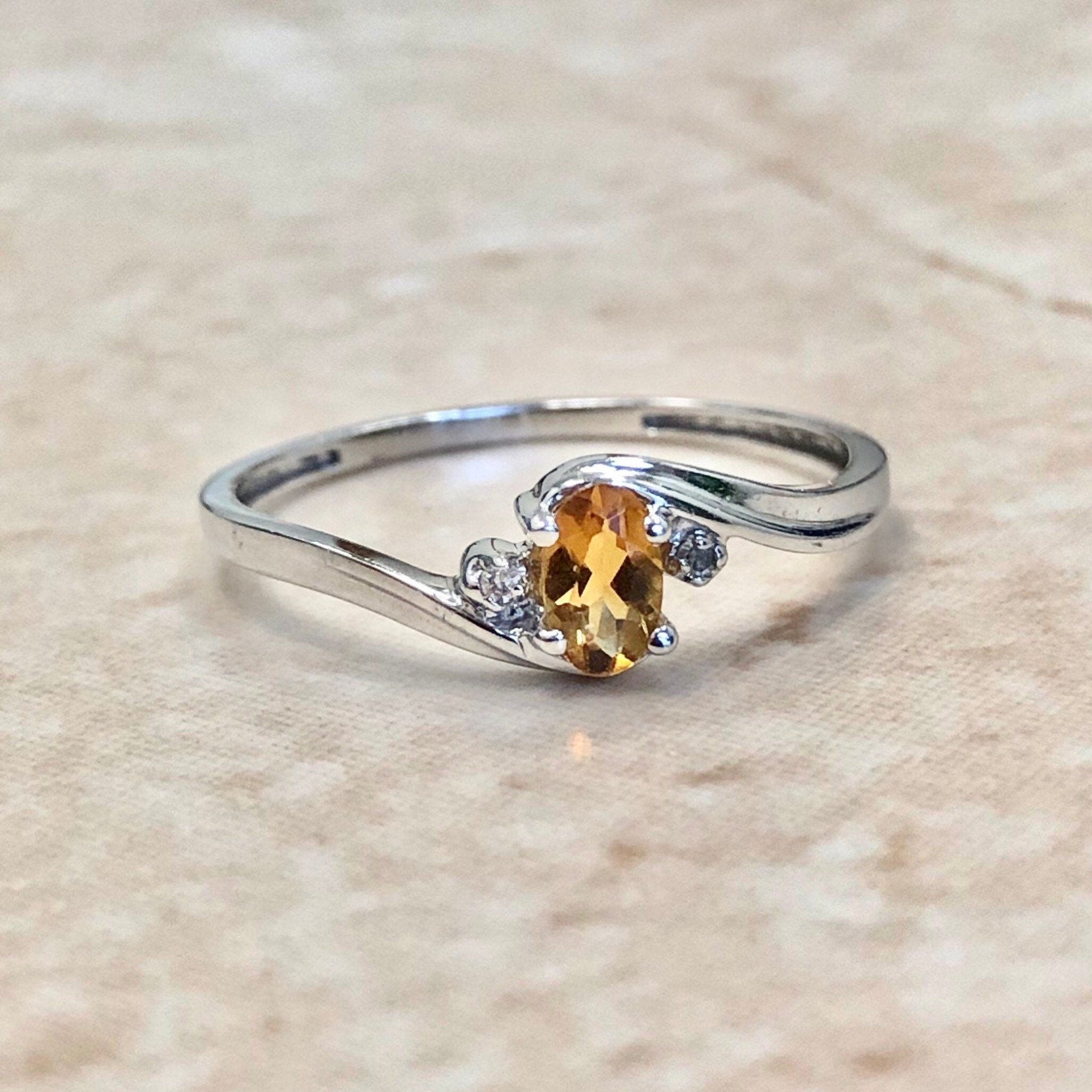 White gold 2025 citrine rings