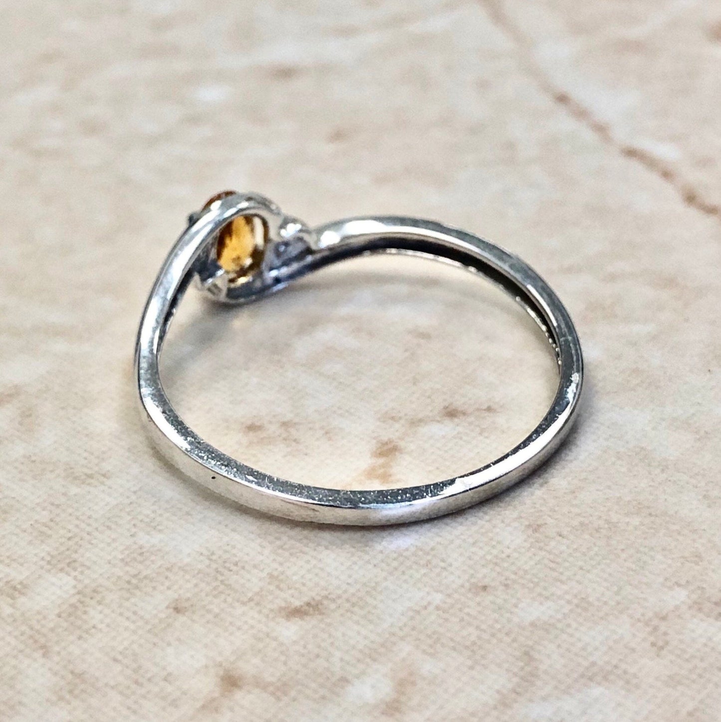 14 Karat White Gold Citrine & Diamond Ring - WeilJewelry