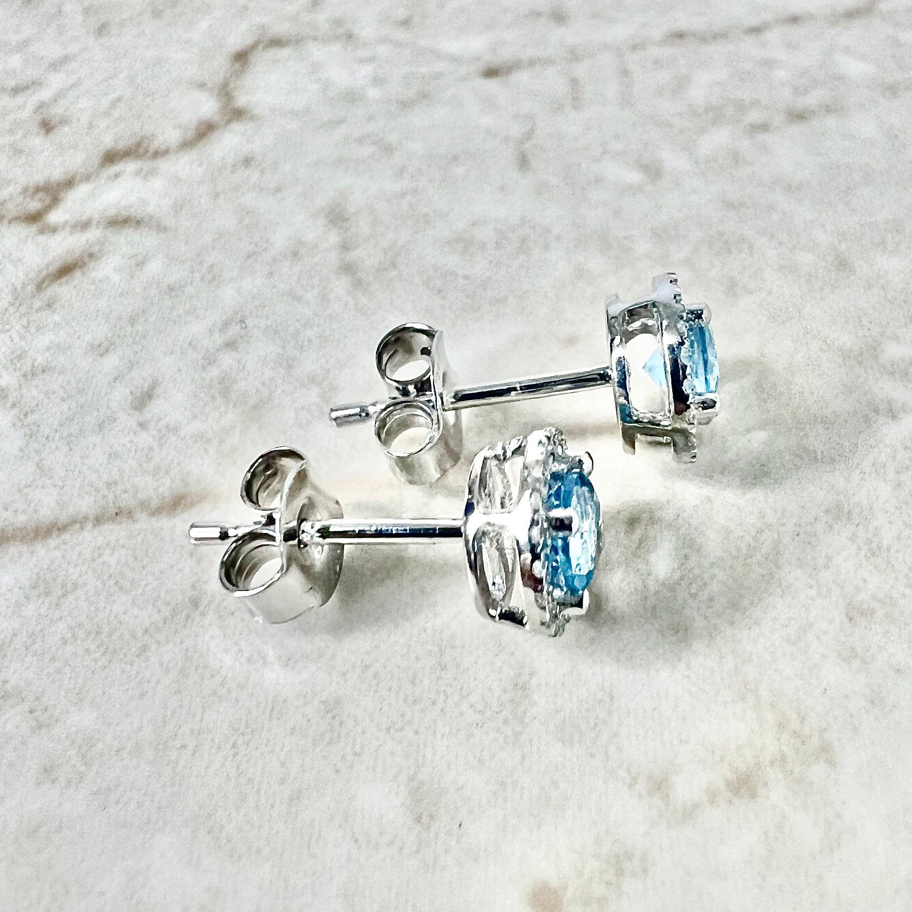 Blue topaz sale diamond earrings