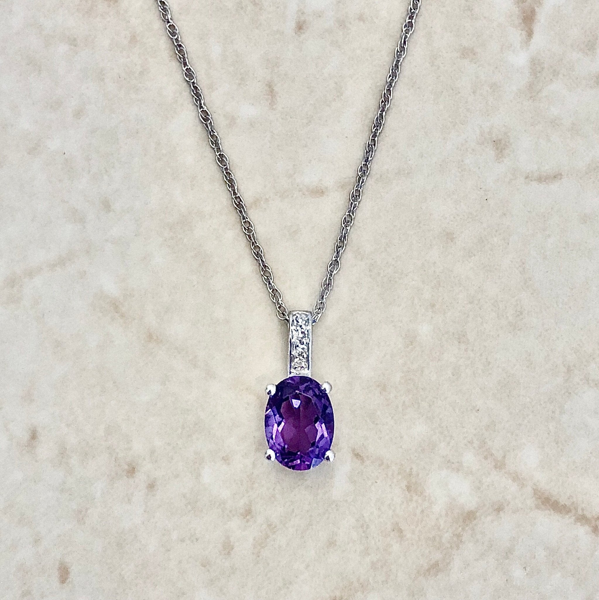 White Gold Pear Amethyst Necklace | A. T. Thomas Jewelers | Jewelry Store |  Lincoln, NE