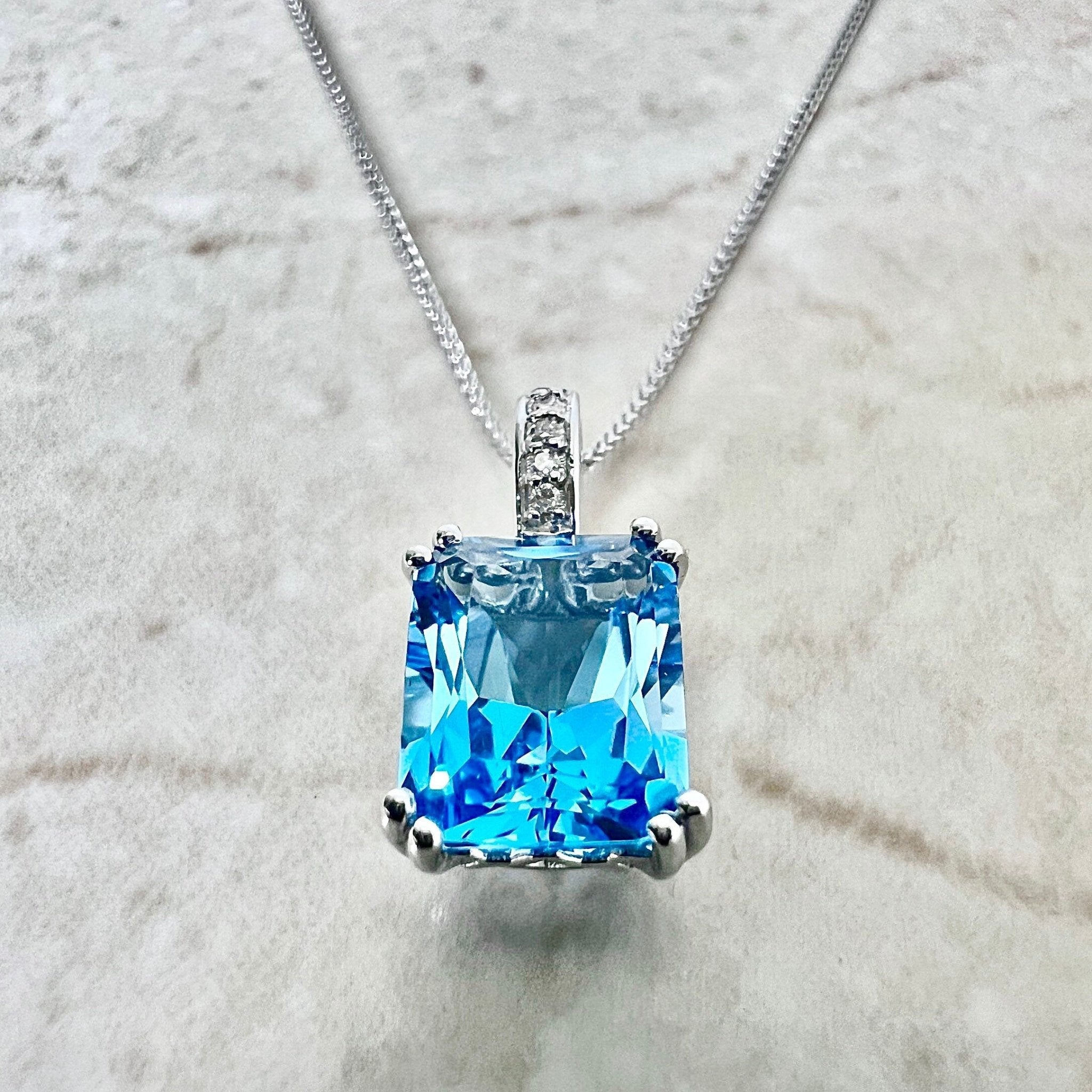 Swiss blue topaz deals necklace