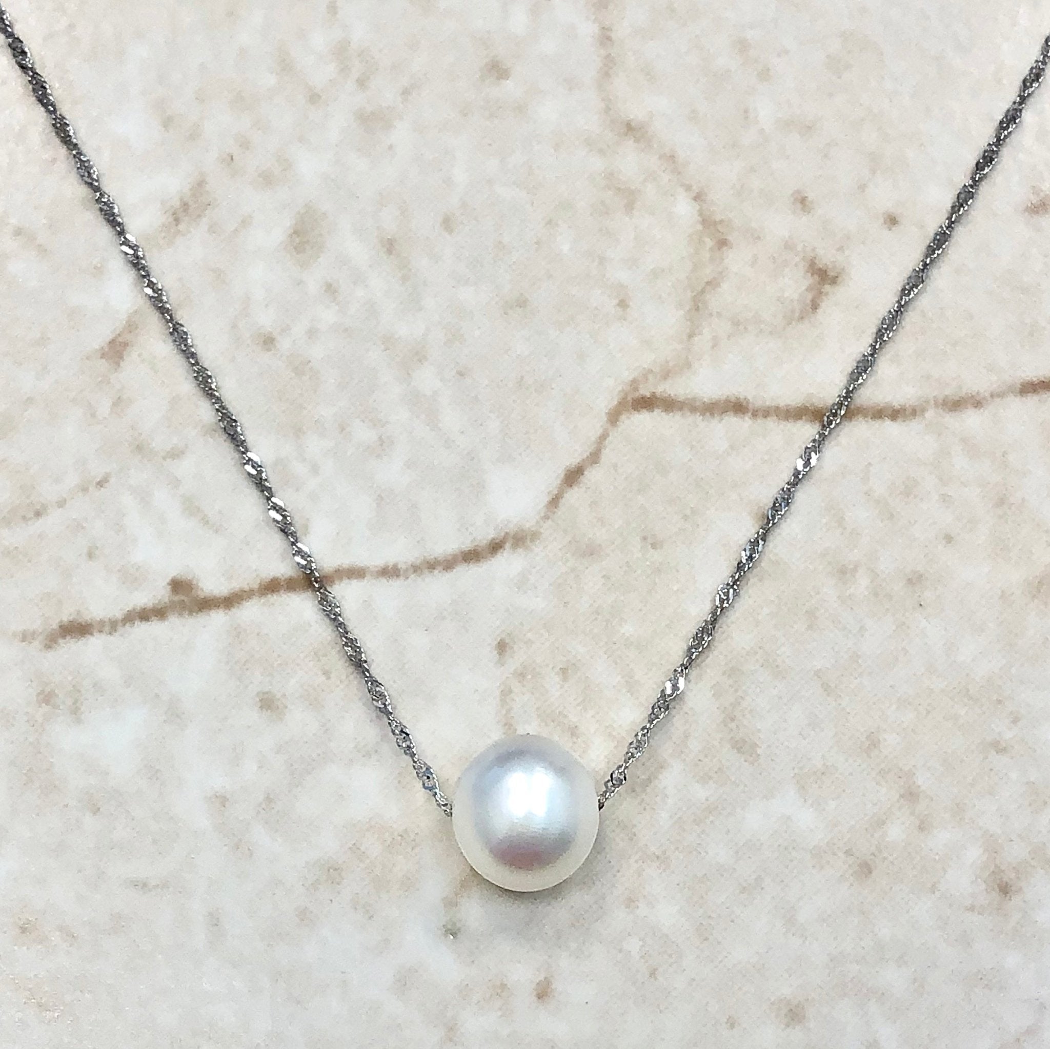 Single white pearl deals necklace