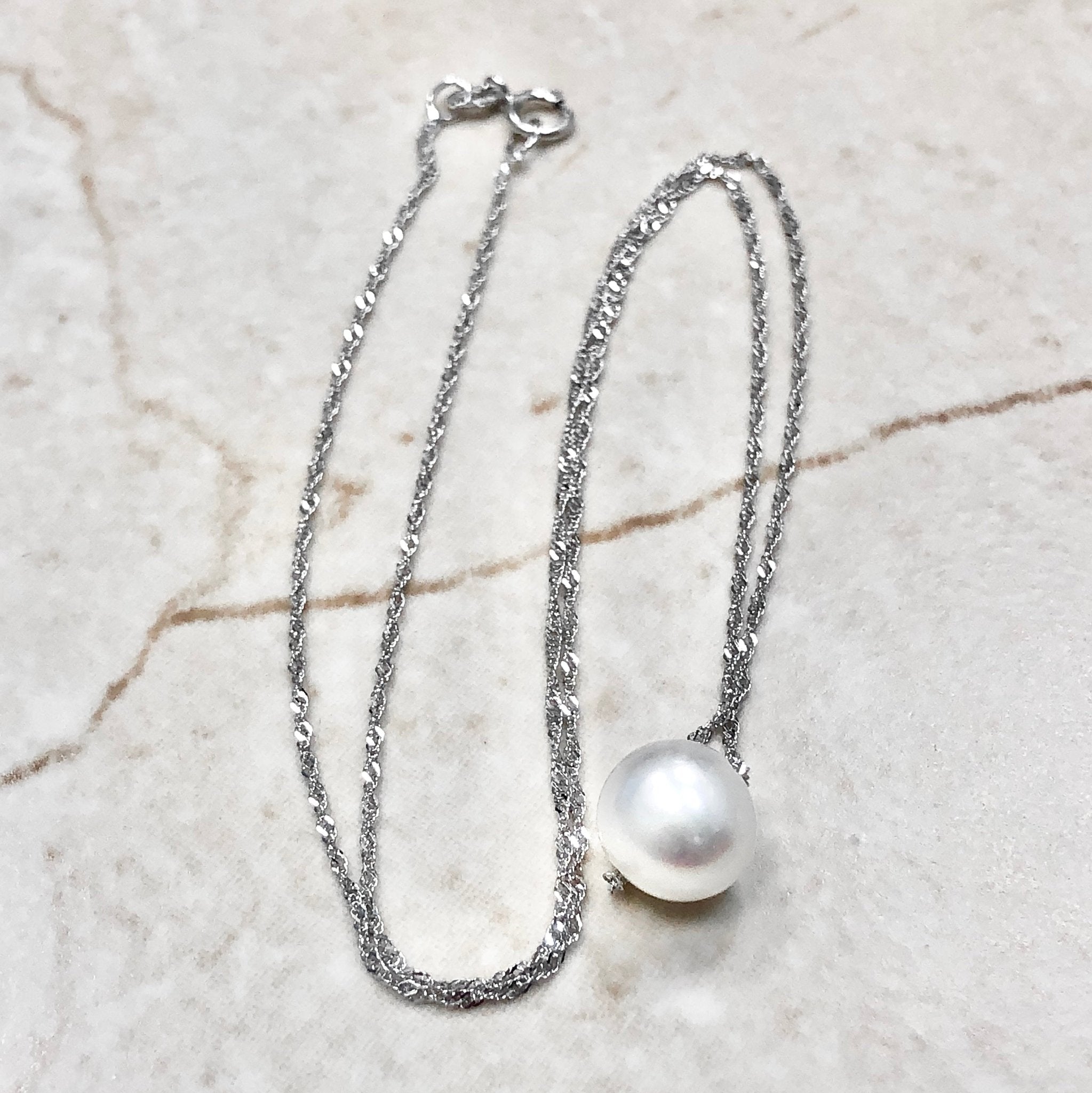 Freshwater Pearl Silver Necklace with extension – Aloha Pearls & Schwartz