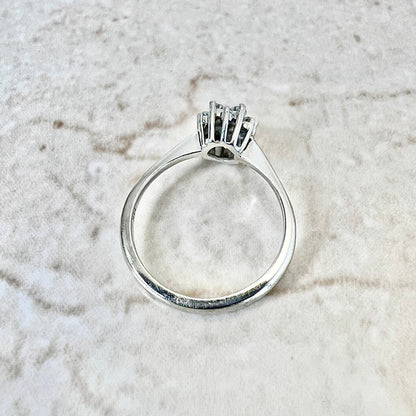 14K Snowflake Cluster Diamond Ring - White Gold Diamond Cocktail Ring - Birthday Gift - Wedding Ring - Best Gift For Her - Christmas Gifts