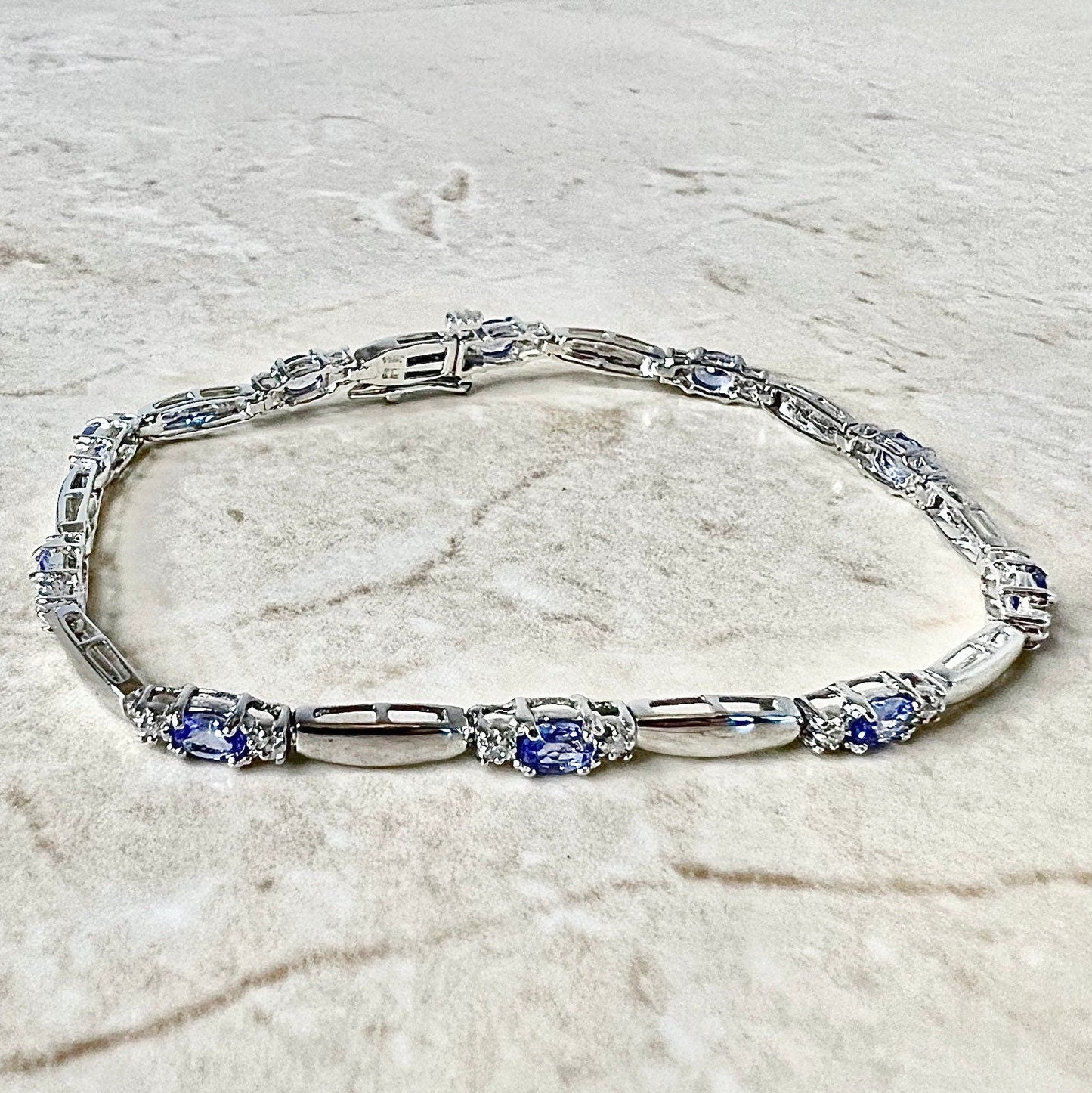 14 Karat White Gold Tanzanite & Diamond Bracelet - WeilJewelry