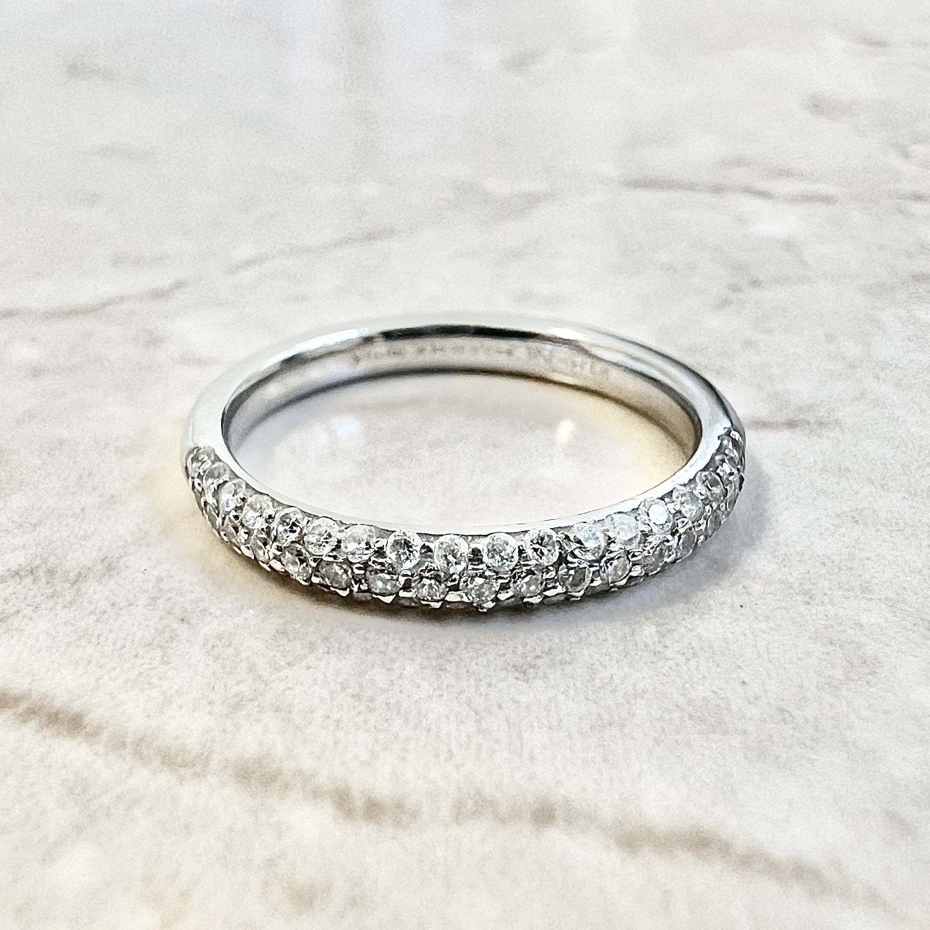 Three row pave engagement on sale ring