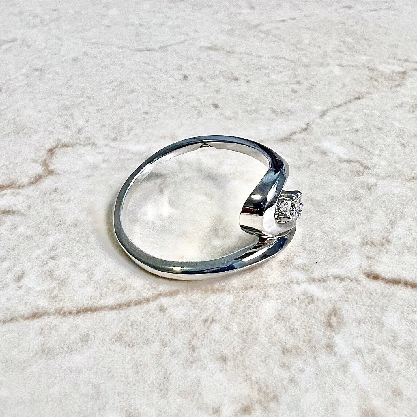 14K 3 Stone Diamond Ring - White Gold Three Stone Ring - Cocktail Ring - Anniversary Ring - Promise Ring - Birthday Gift -Best Gifts For Her