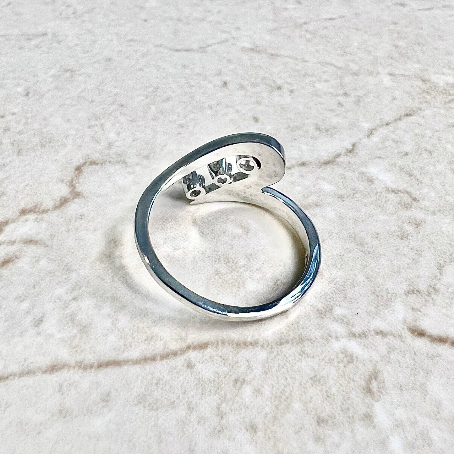 14K 3 Stone Diamond Ring - White Gold Three Stone Ring - Cocktail Ring - Anniversary Ring - Promise Ring - Birthday Gift -Best Gifts For Her