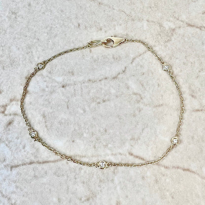 14 Karat Yellow Gold 0.12 Carat Diamond By The Yard Bracelet - WeilJewelry