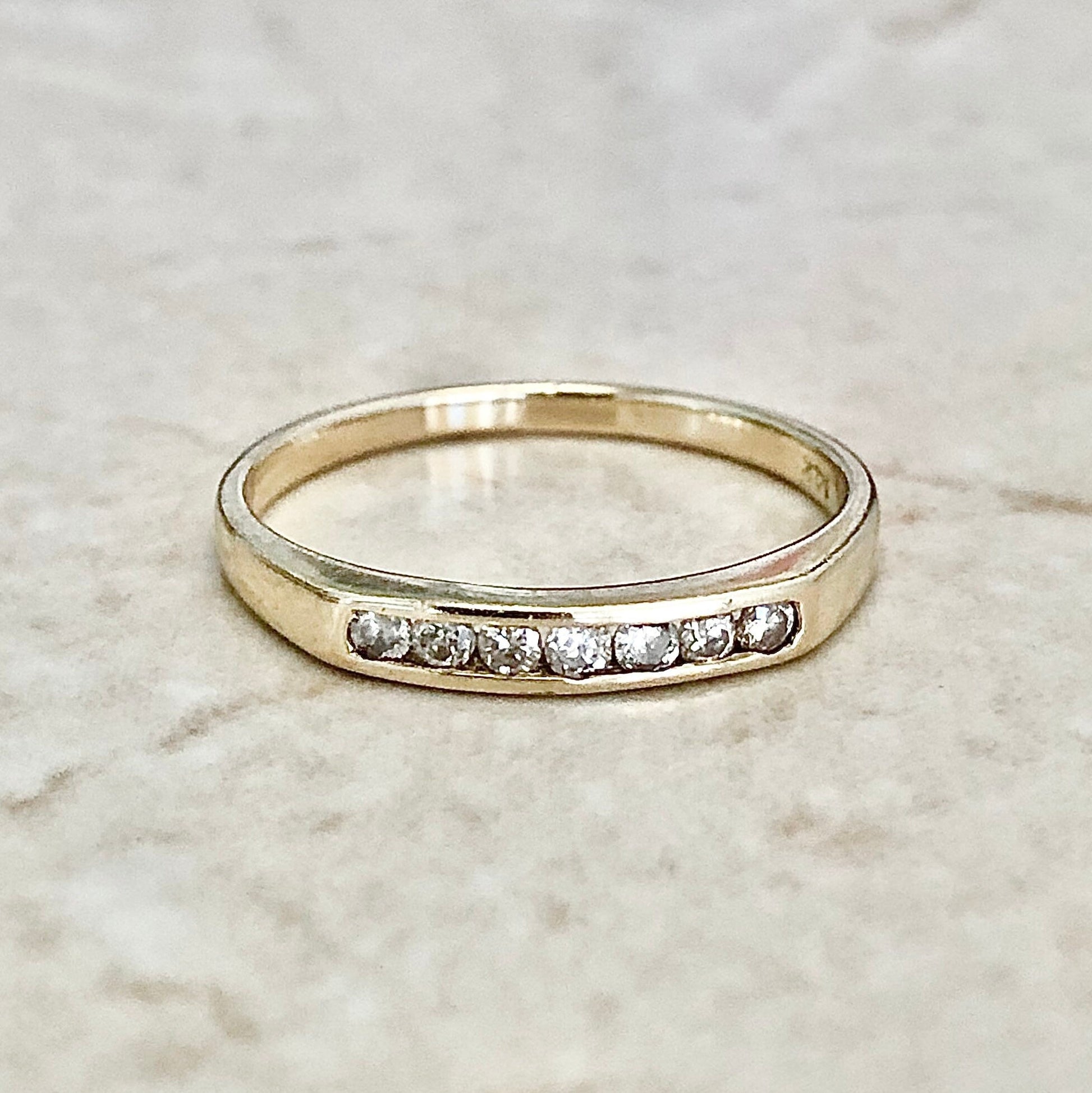 CLEARANCE 40% OFF - 14 Karat Yellow Gold 0.15 Carat Diamond Band Ring - WeilJewelry