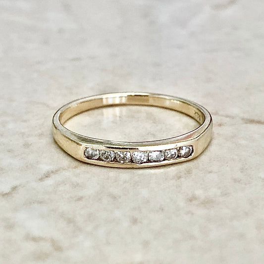 14 Karat Yellow Gold Diamond Band Ring 0.15 CTTW - Diamond Stackable Ring - Anniversary Ring - Valentine’s Day Gift - Size 6.75