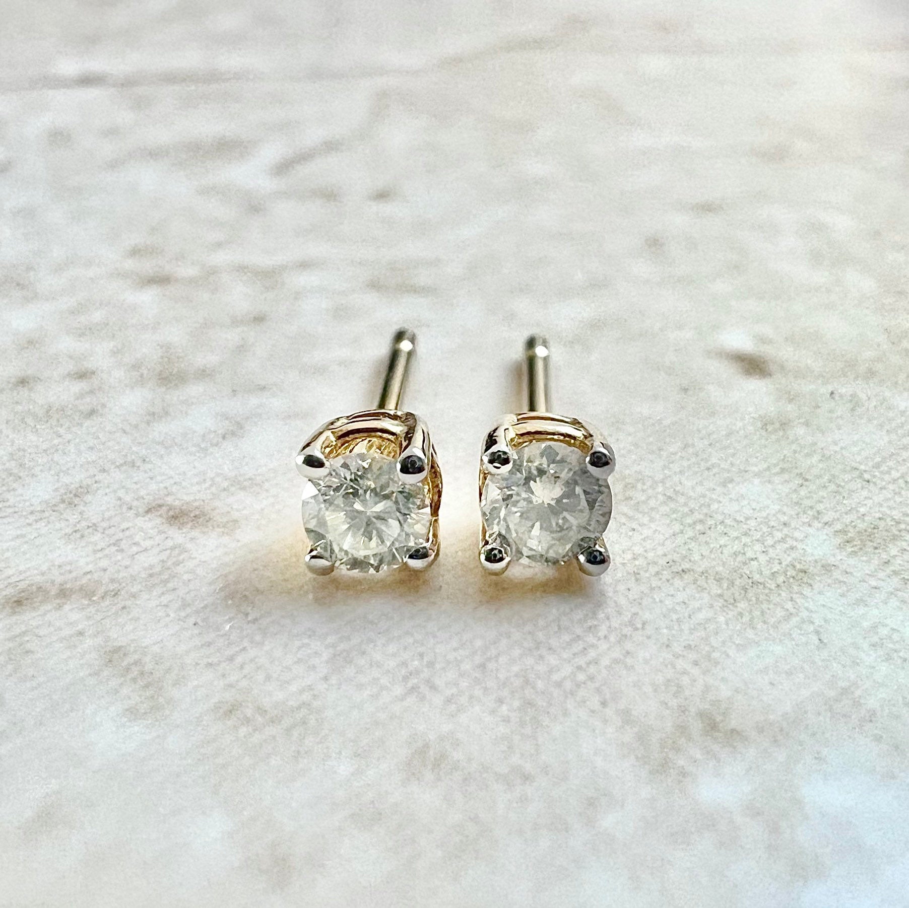 14 karat gold diamond studs Clearance