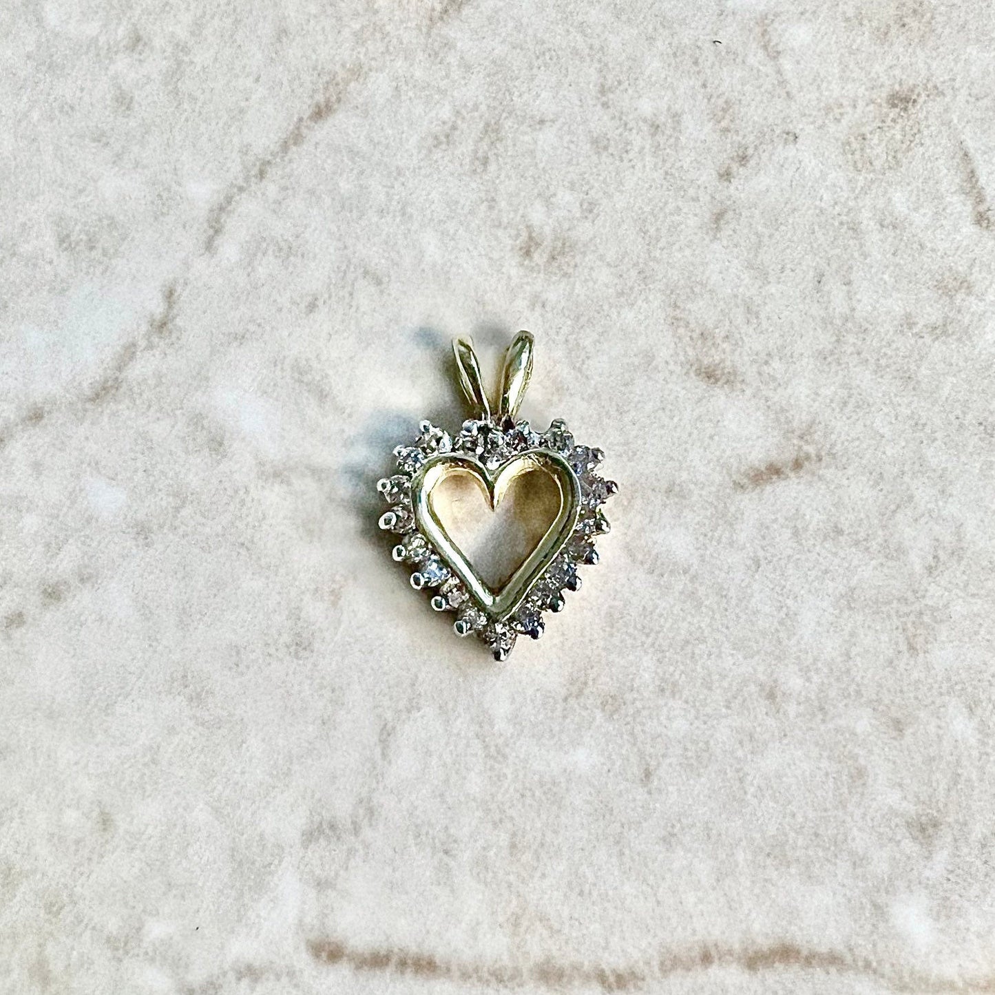 14K Diamond Heart Pendant Necklace 0.20 CTTW - Yellow Gold Diamond Pendant - Heart Necklace - Best Gifts For Her - Valentine’s Day Gift