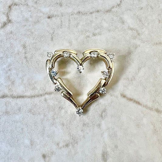 14K Diamond Heart Pendant Necklace - Yellow Gold Diamond Pendant - Heart Necklace - Valentine’s Day Gifts - Best Gifts For Her