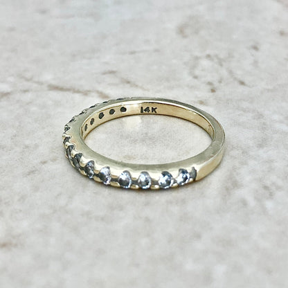 14K Half Eternity Diamond Band Ring 0.40 CTTW - Yellow Gold Eternity Ring - Anniversary Ring - April Birthstone Gift - Size 5 US