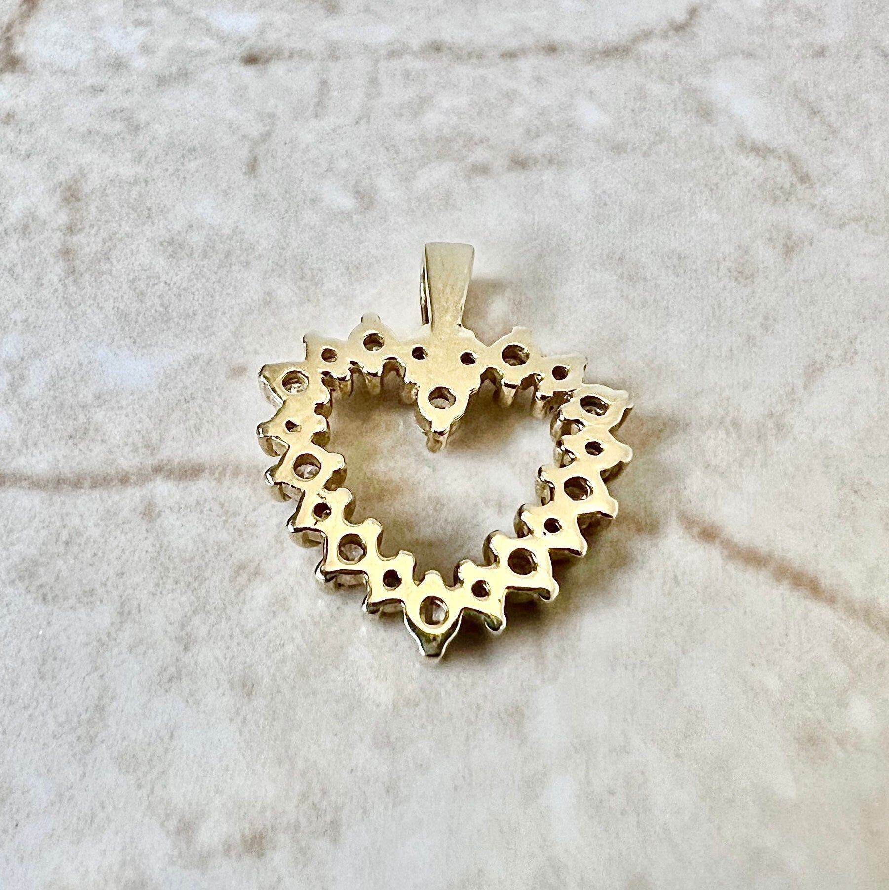 14 Karat Yellow Gold 0.50 Carat Diamond Heart Pendant - WeilJewelry