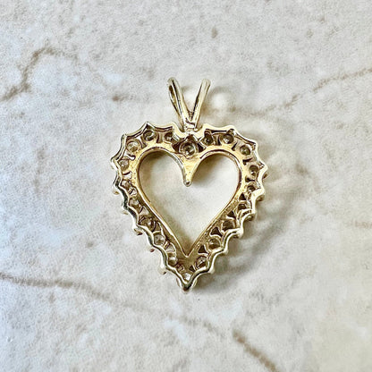 14 Karat Yellow Gold 1 Carat Diamond Heart Pendant - WeilJewelry