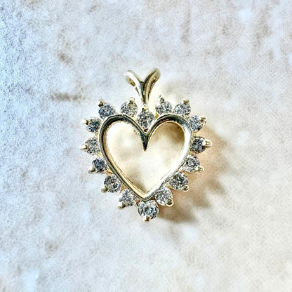 14K Diamond Heart Pendant Necklace 0.33 CTTW - Yellow Gold Diamond Pendant - Heart Necklace - Best Gifts For Her - Valentine’s Day Gift
