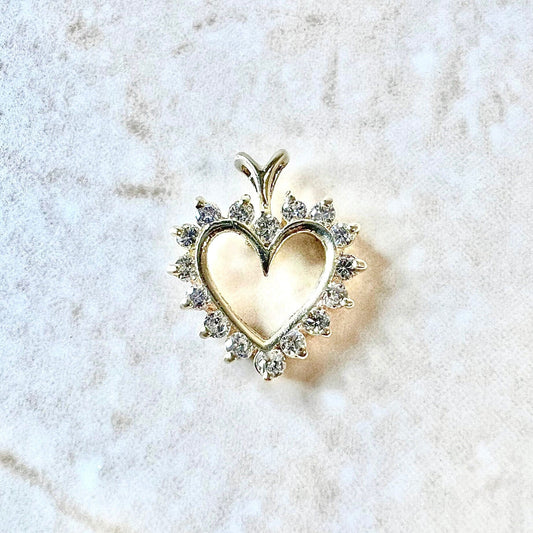 CLEARANCE 40% OFF - 14 Karat Yellow Gold 1/3 Carat Diamond Heart Pendant - WeilJewelry