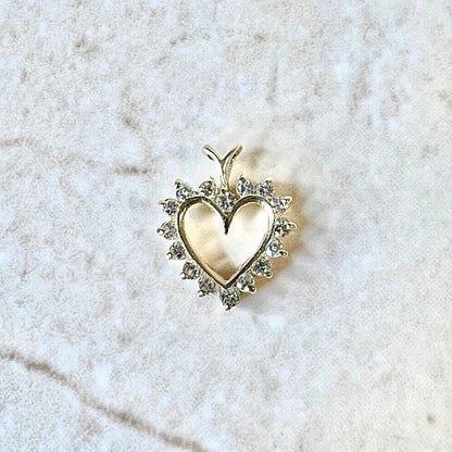14K Diamond Heart Pendant Necklace 0.33 CTTW - Yellow Gold Diamond Pendant - Heart Necklace - Best Gifts For Her - Valentine’s Day Gift