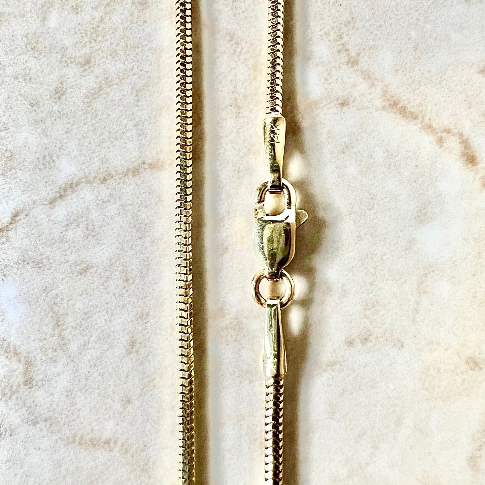 14 Karat Yellow Gold 16 Inches Snake Chain Necklace WeilJewelry