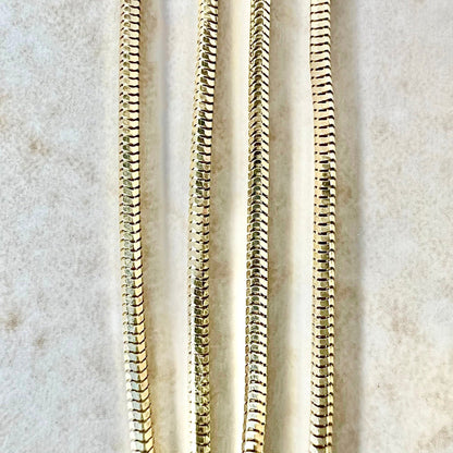 14 Karat Yellow Gold 16 Inches Snake Chain Necklace - WeilJewelry
