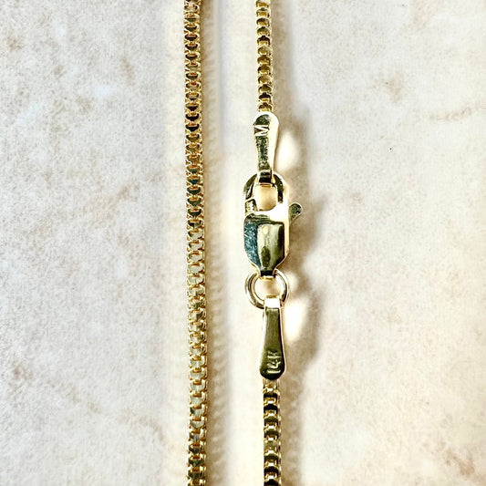 14 Karat Yellow Gold 19 Inches Box Chain Necklace