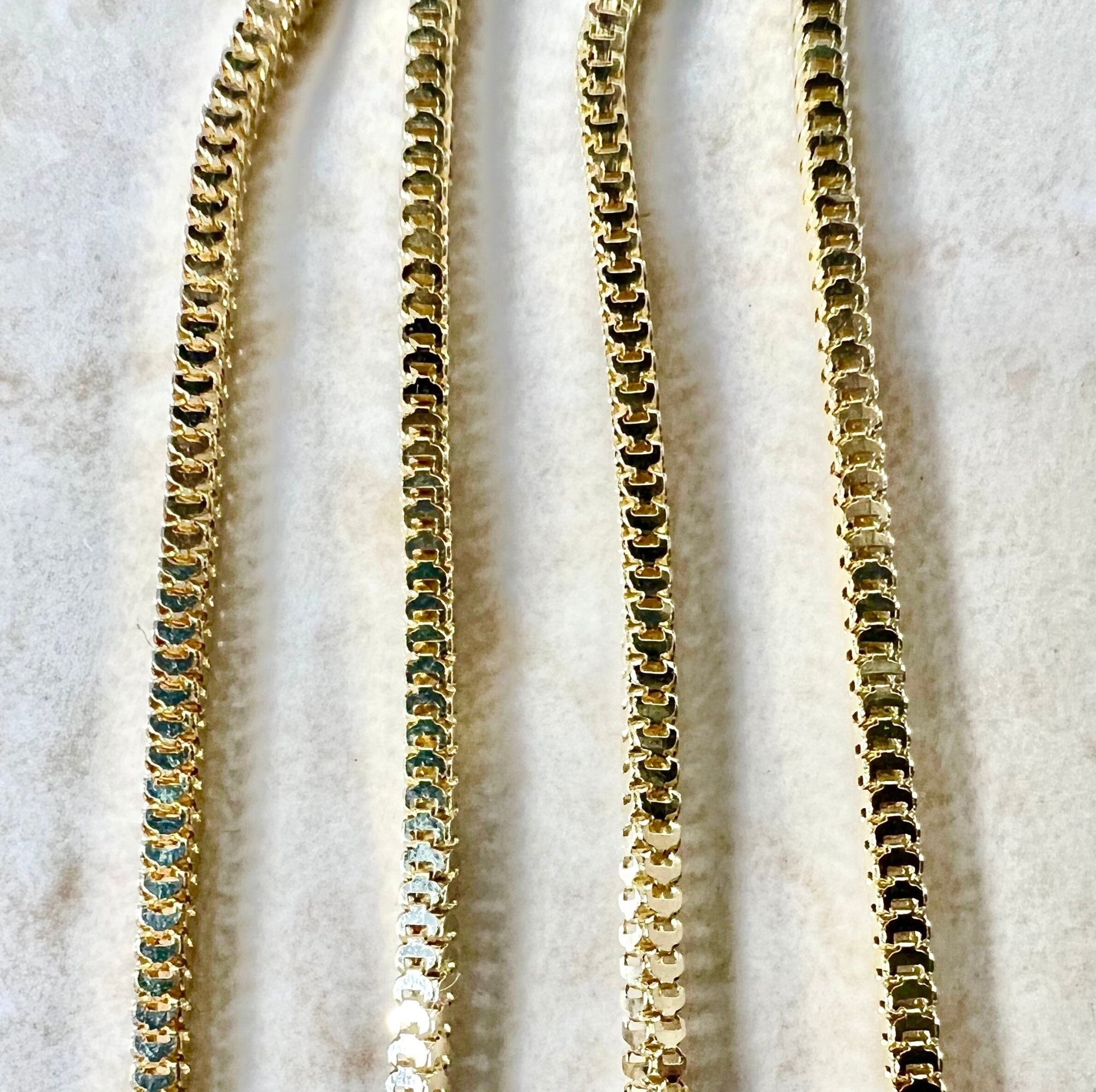 14 Karat Yellow Gold 19 Inches Box Chain Necklace WeilJewelry