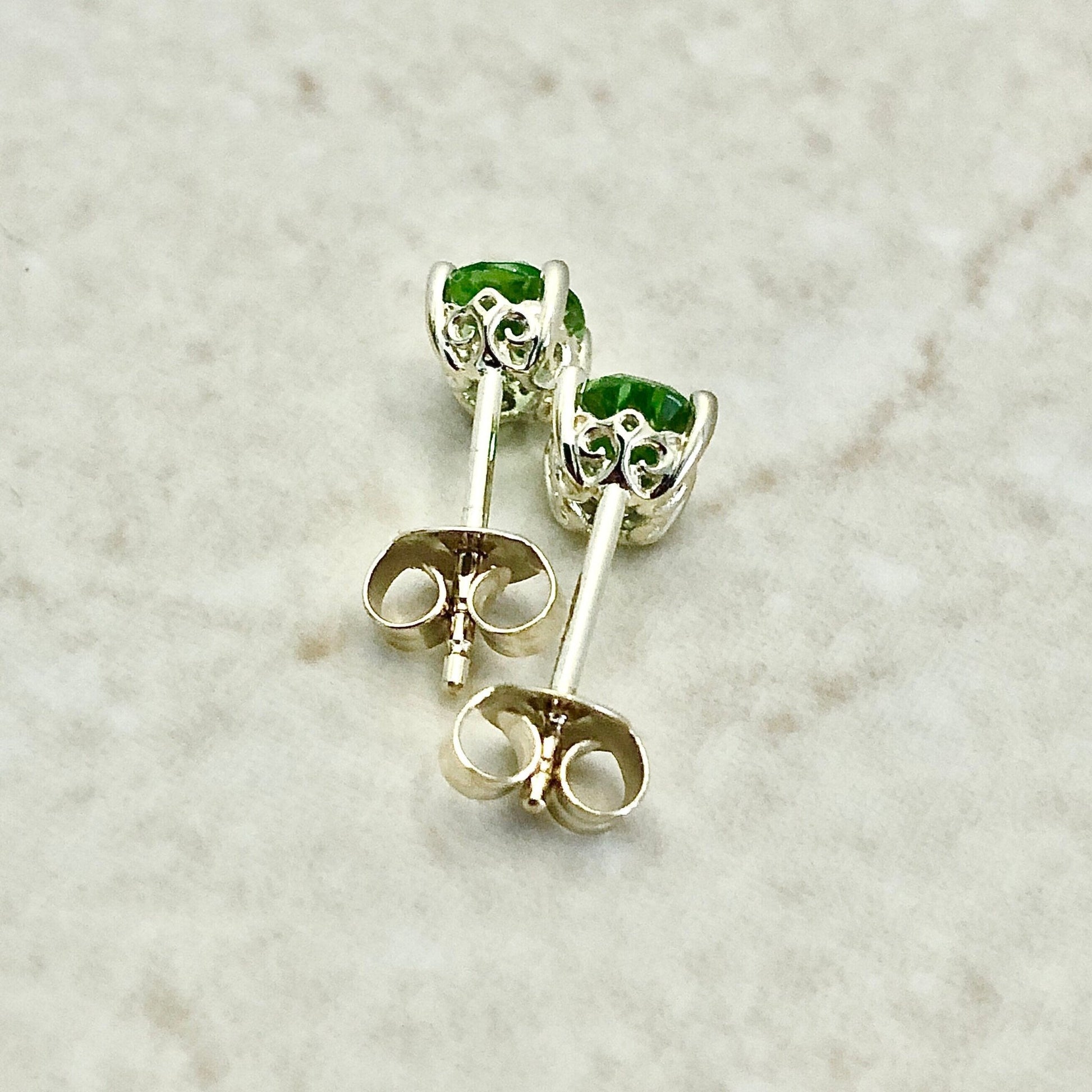 14K Oval Peridot Stud Earrings - Yellow Gold Peridot Earrings - August Birthstone - Genuine Gemstone - Birthday Gift - Best Gift For Her