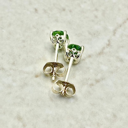 14K Oval Peridot Stud Earrings - Yellow Gold Peridot Earrings - August Birthstone - Genuine Gemstone - Birthday Gift - Best Gift For Her