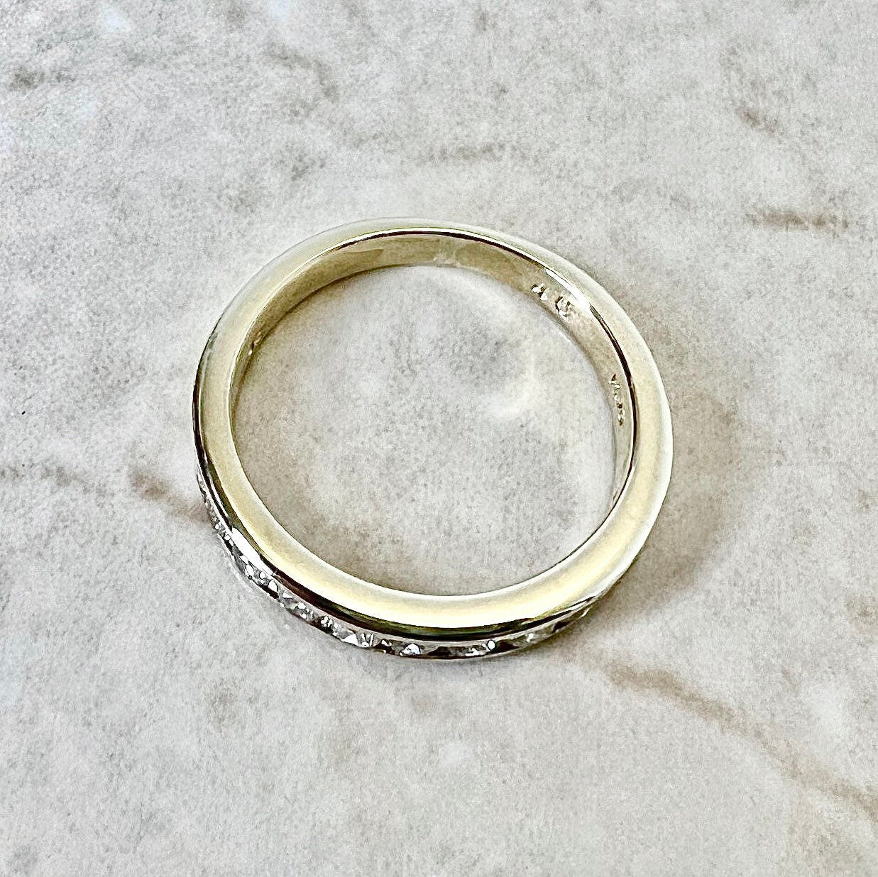 14K Half Eternity Diamond Band Ring 0.30 CTTW - Yellow Gold Eternity Ring - Anniversary Ring - Wedding Ring - Size 4.75 US - Holiday Gift