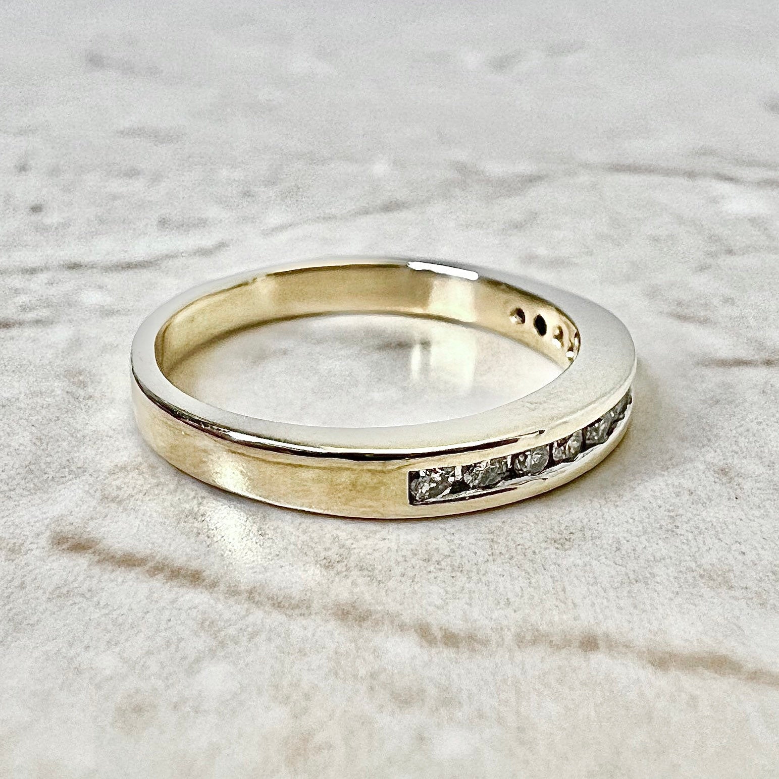 14K Half Eternity Diamond Band Ring 0.30 CTTW - Yellow Gold Eternity Ring - Anniversary Ring - Wedding Ring - Size 7.5 US - Holiday Gift