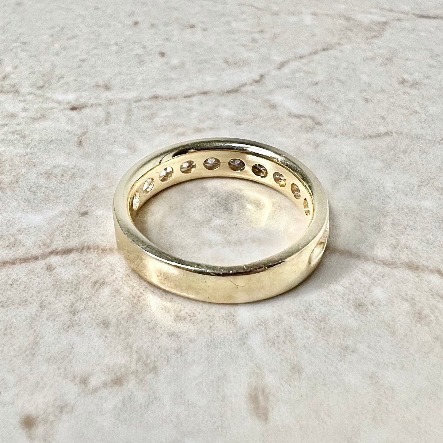 1 CT 14K Half Eternity Diamond Band Ring - Yellow Gold Eternity Ring - Diamond Ring -Anniversary Ring - Wedding Ring - Best Gift For Her