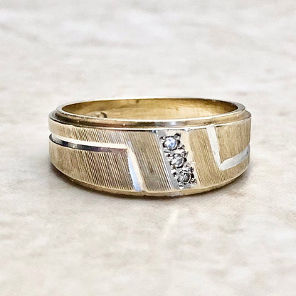 CLEARANCE 40% OFF - 14 Karat Yellow Gold Diamond Wedding Band Ring