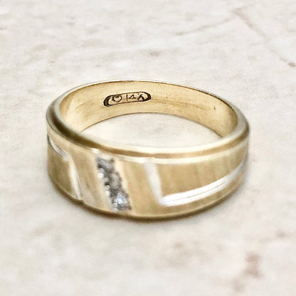 CLEARANCE 40% OFF - 14 Karat Yellow Gold Diamond Wedding Band Ring